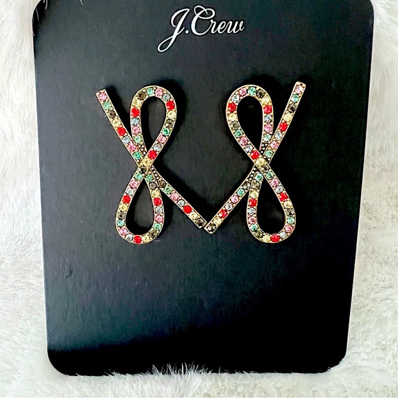 J. Crew Multicolor Sparkle Bow Earrins - Picture 3 of 5
